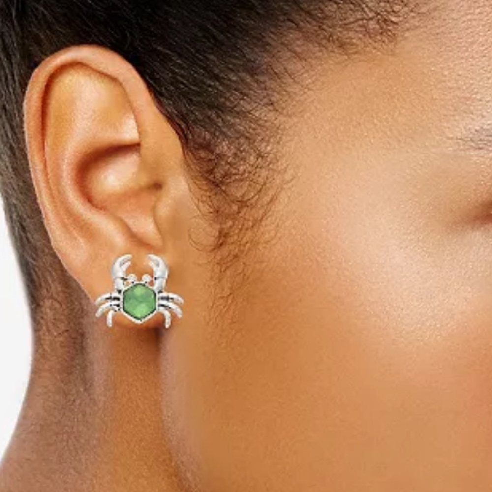 🆕 🎉HP🎉Napier Silver Tone Sea Crab Stud Earrings - Picture 2 of 3